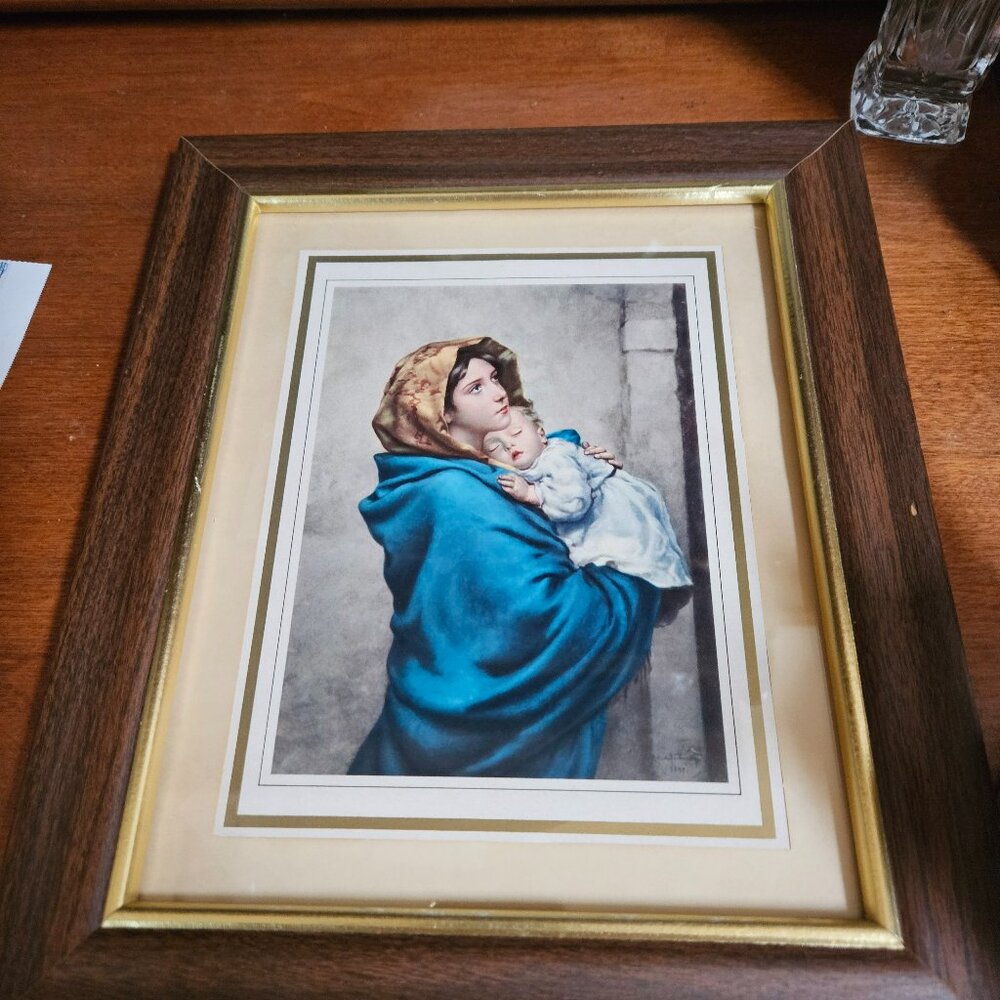 vintage Madonna of the street framed print 8x12